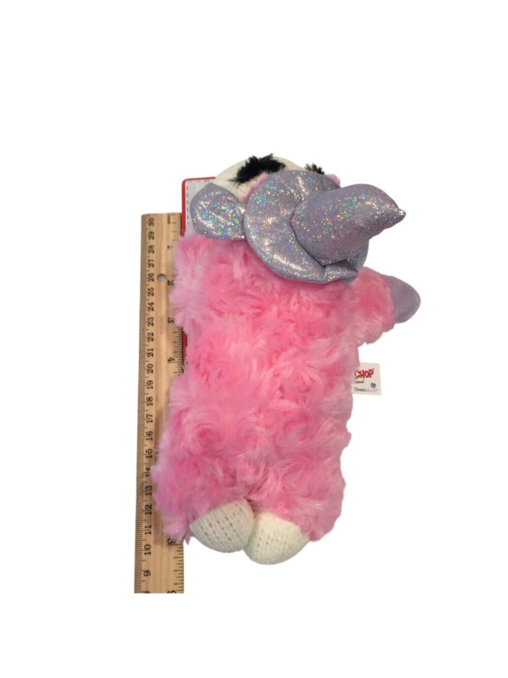 Lamb Chop Halloween Pink Silver Metallic Witch Hat 7" Dog Toy Squeak - Picture 5 of 5